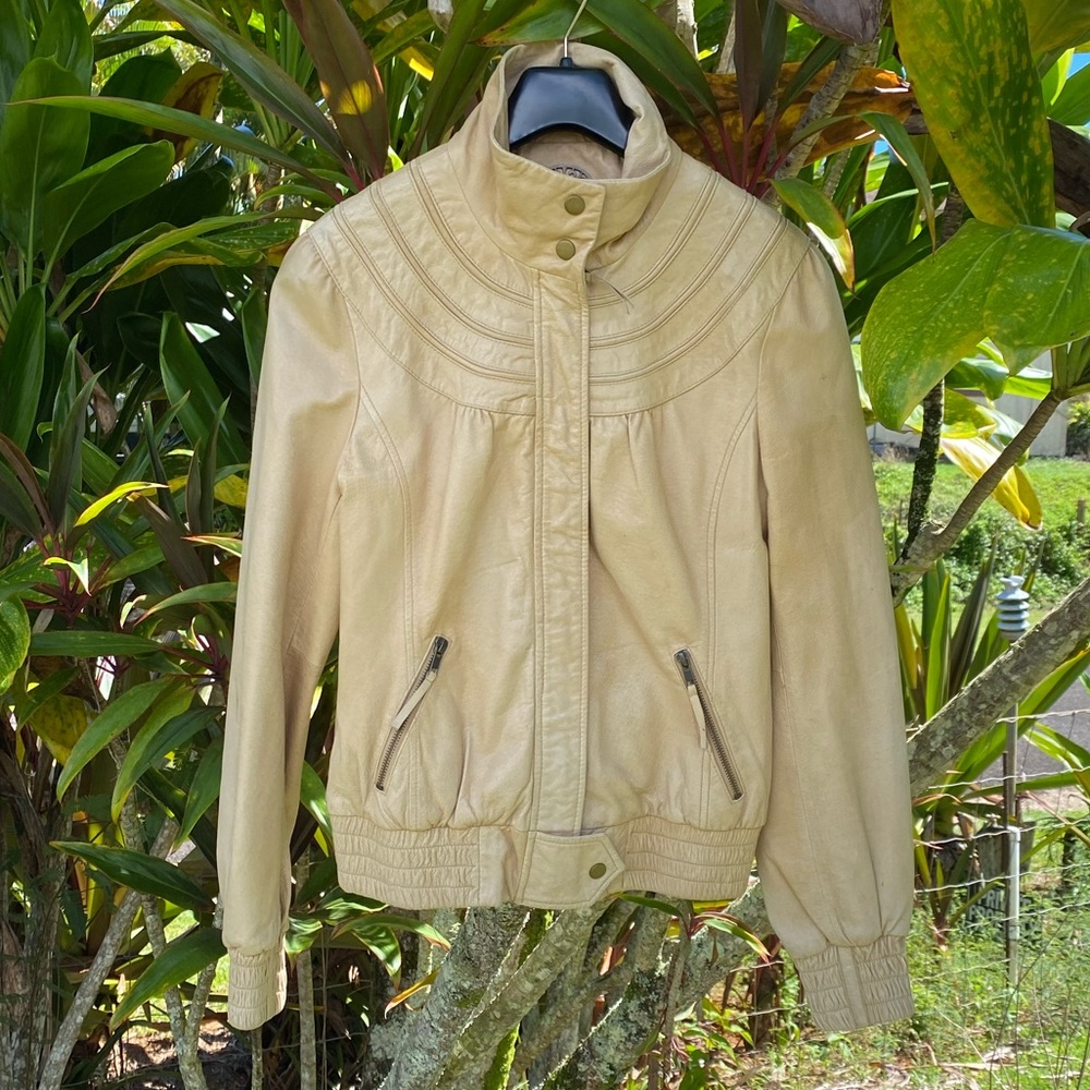 Idra Leather Bomber Jacket from Anthropologie